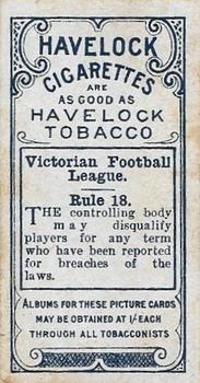 1910 Wills VFL Pennants #NNO Carlton F.C. Back